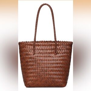 Brown Woven Tote Bag